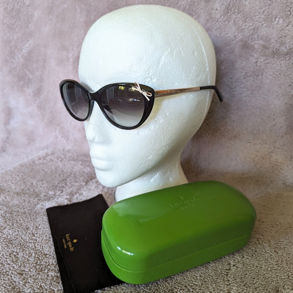 Kate Spade Black and White Bow Tie Cat Eye Sunglasses